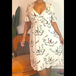 Summer bird print dress